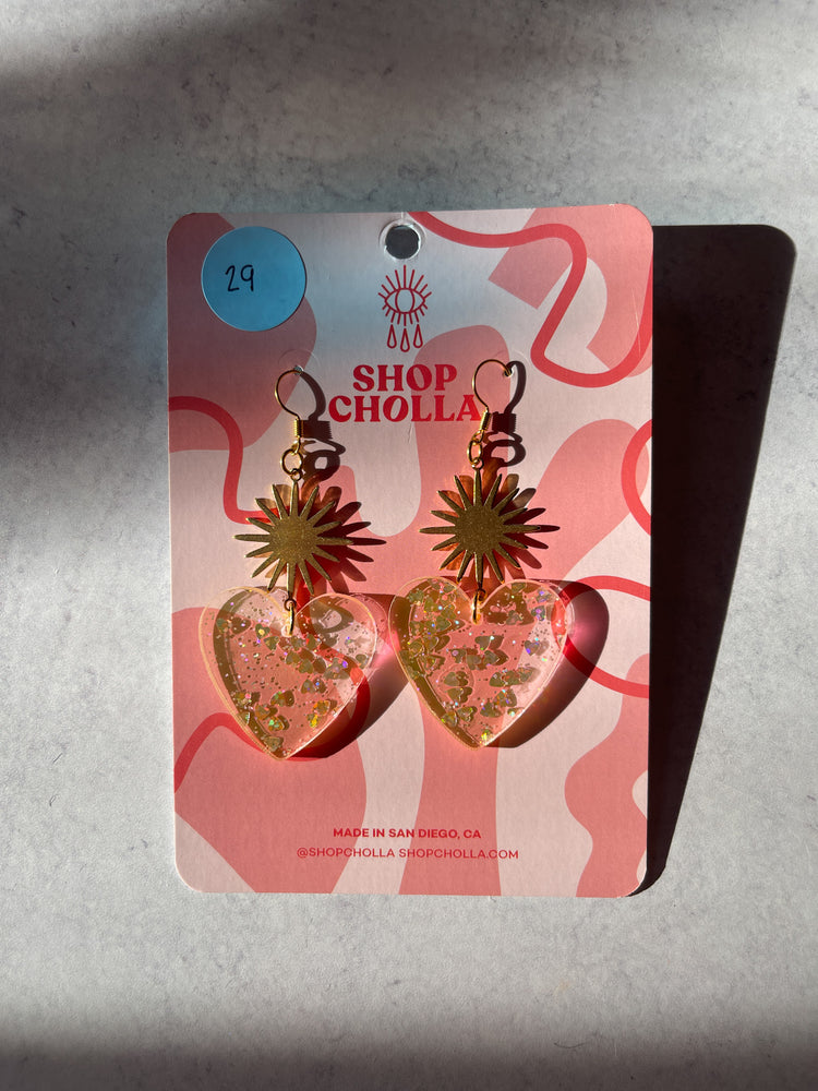 SALE - Neon Pink Hearts Corazon