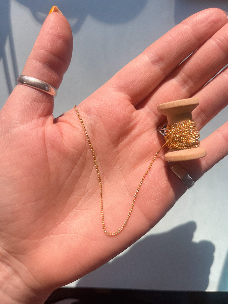 Tiny Curb Gold Filled Chain - Yellow Gold Tone