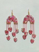 Rosy Pink Flake Chaining Hearts